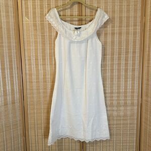 Alex Coleman Womens M Shift Dress White Sleeveless Cottagecore Western Floral
